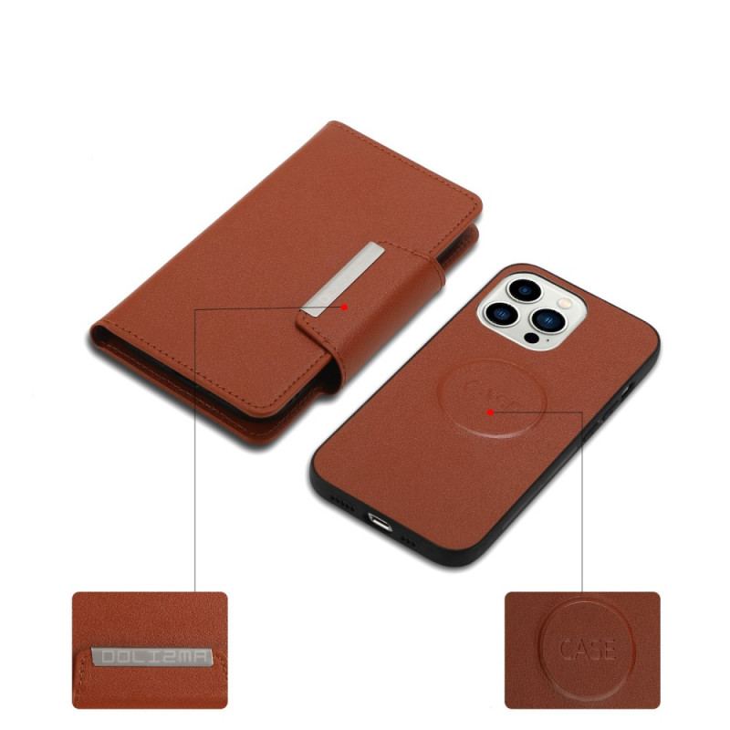 Capa Capa Flip Para iPhone 14 Pro Fecho De Prata Destacável