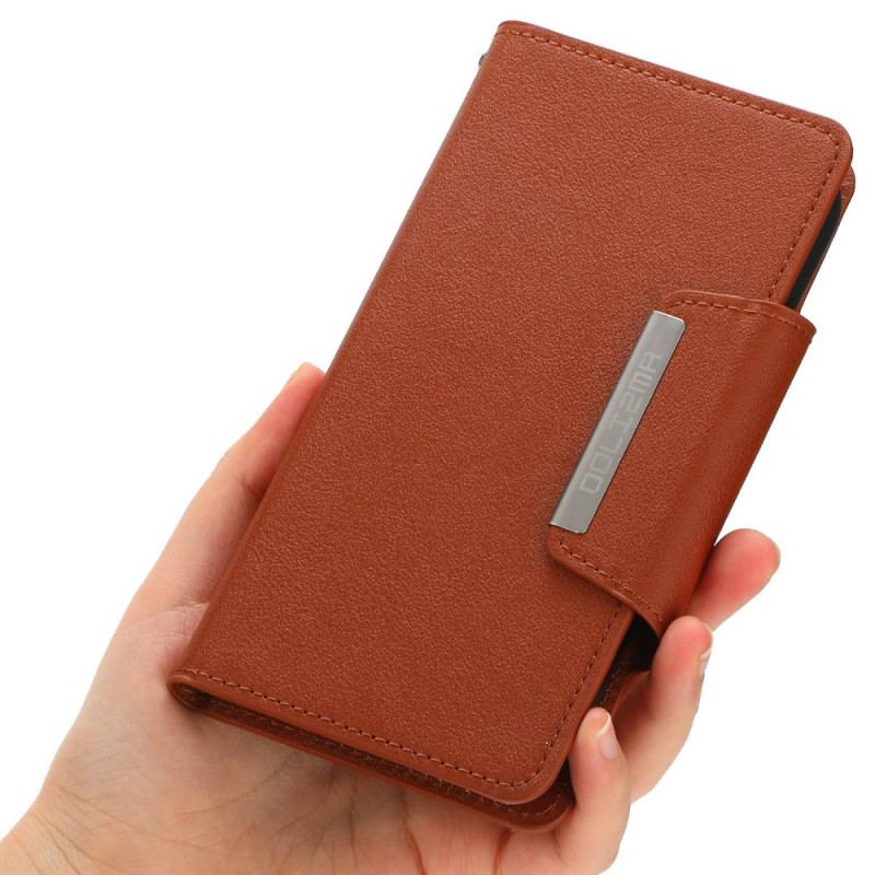 Capa Capa Flip Para iPhone 14 Pro Fecho De Prata Destacável