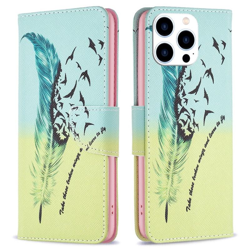 Capa Flip Para iPhone 14 Pro Pena