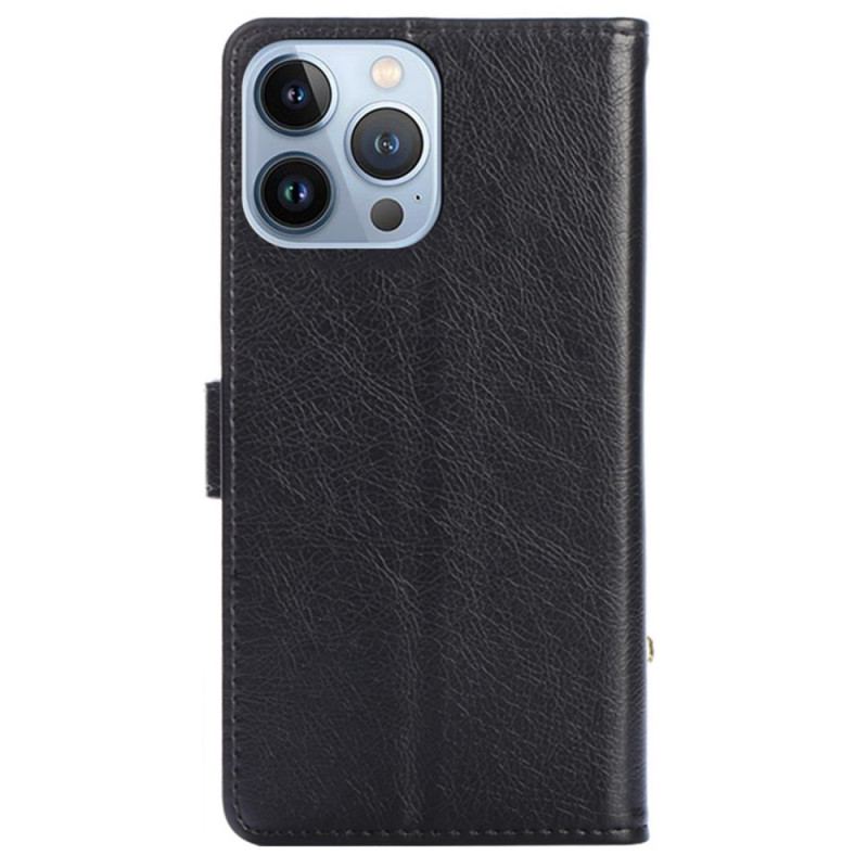 Capa Flip Para iPhone 14 Pro Porta-moedas Com Zíper