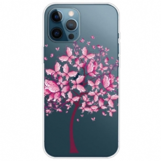 Capa Para iPhone 14 Pro Árvore Rosa