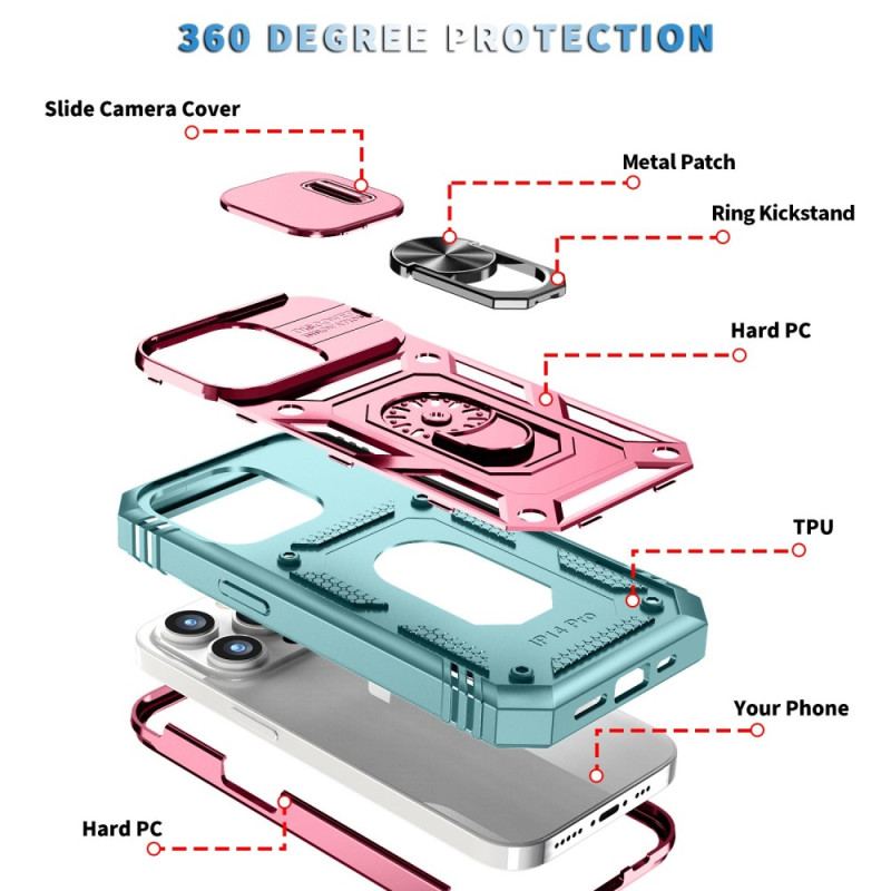 Capa Para iPhone 14 Pro Bicolor Multifuncional Ultra Resistente