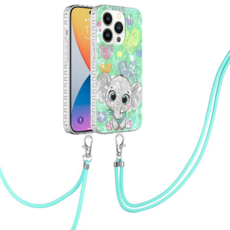 Capa Para iPhone 14 Pro De celular Estilo Elefante Com Fio