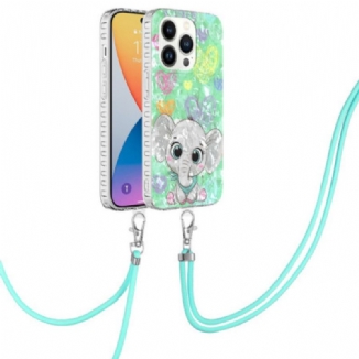 Capa Para iPhone 14 Pro De celular Estilo Elefante Com Fio