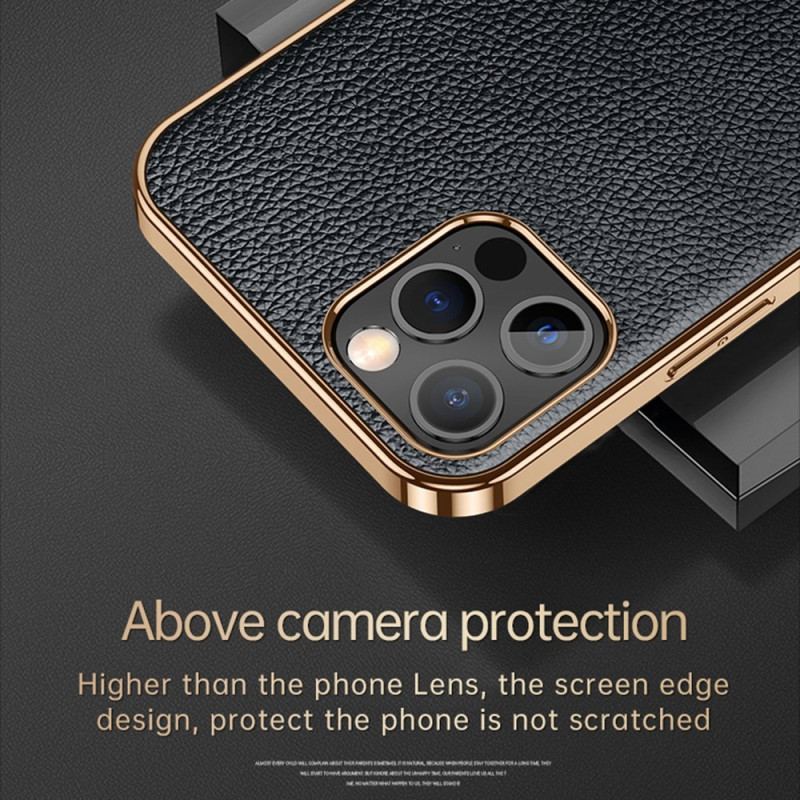 Capa Para iPhone 14 Pro Estilo Couro Sulada