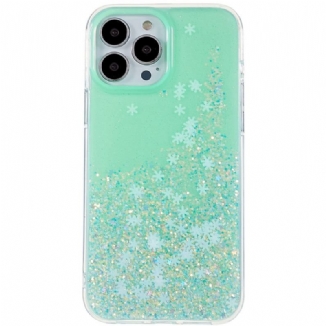 Capa Para iPhone 14 Pro Flocos De Lantejoulas