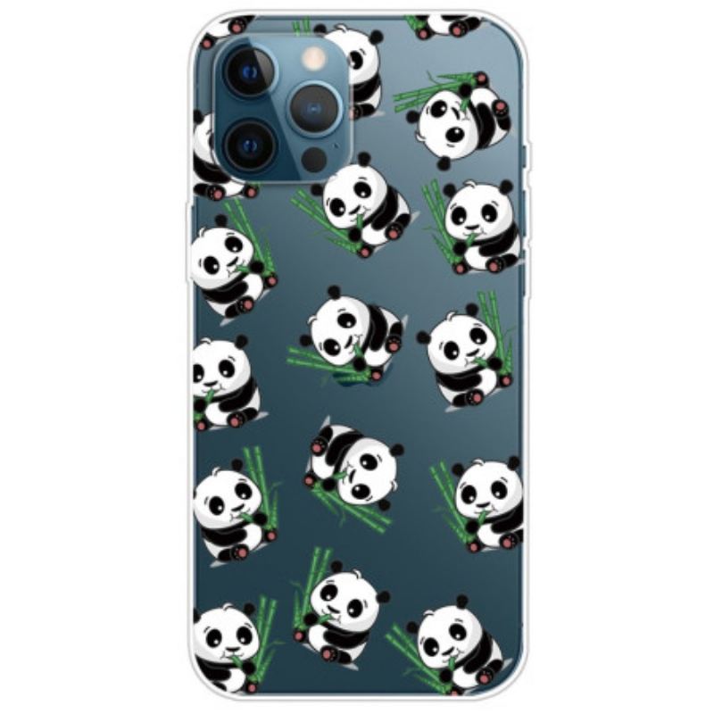 Capa Para iPhone 14 Pro Pequenos Pandas Transparentes