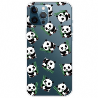 Capa Para iPhone 14 Pro Pequenos Pandas Transparentes