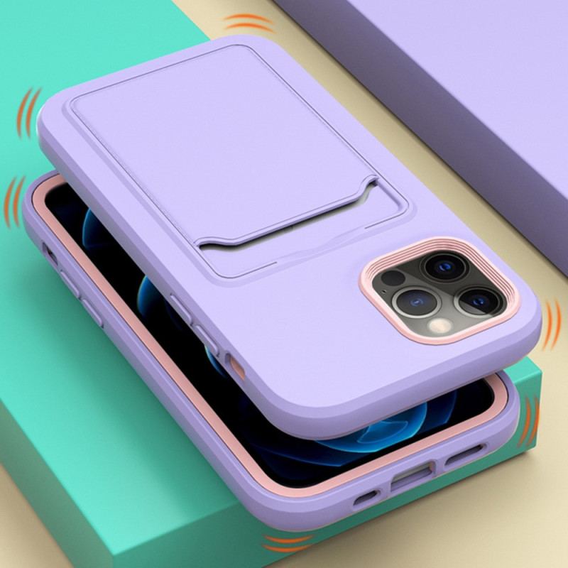 Capa Para iPhone 14 Pro Porta Cartão Bicolor