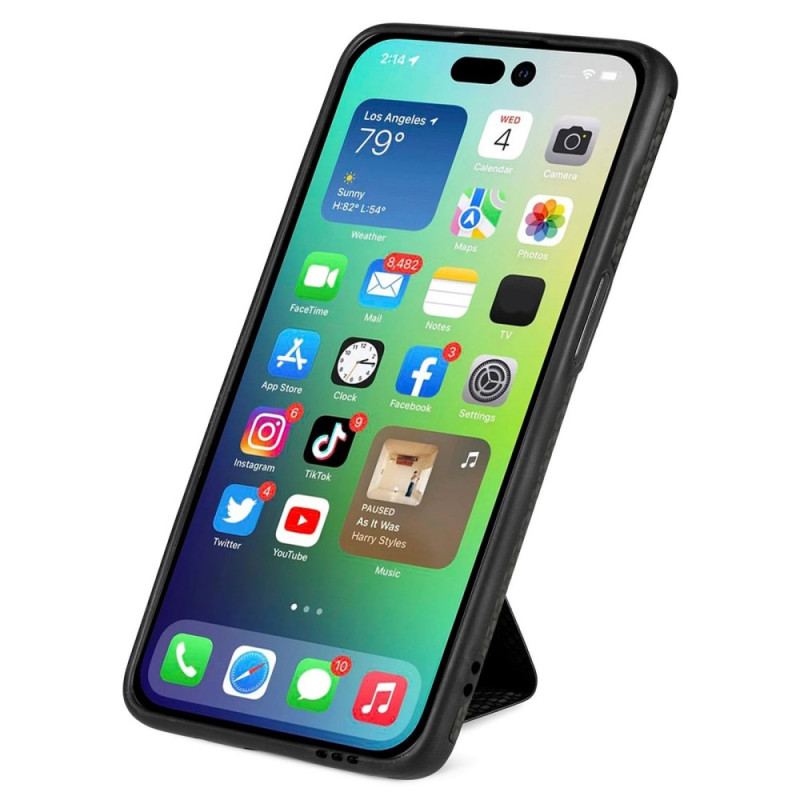 Capa Para iPhone 14 Pro Suporte Para Cartão De Fibra De Carbono