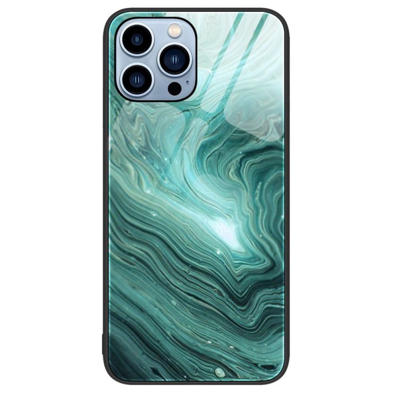 Capa Para iPhone 14 Pro Vidro Temperado De Cores De Mármore