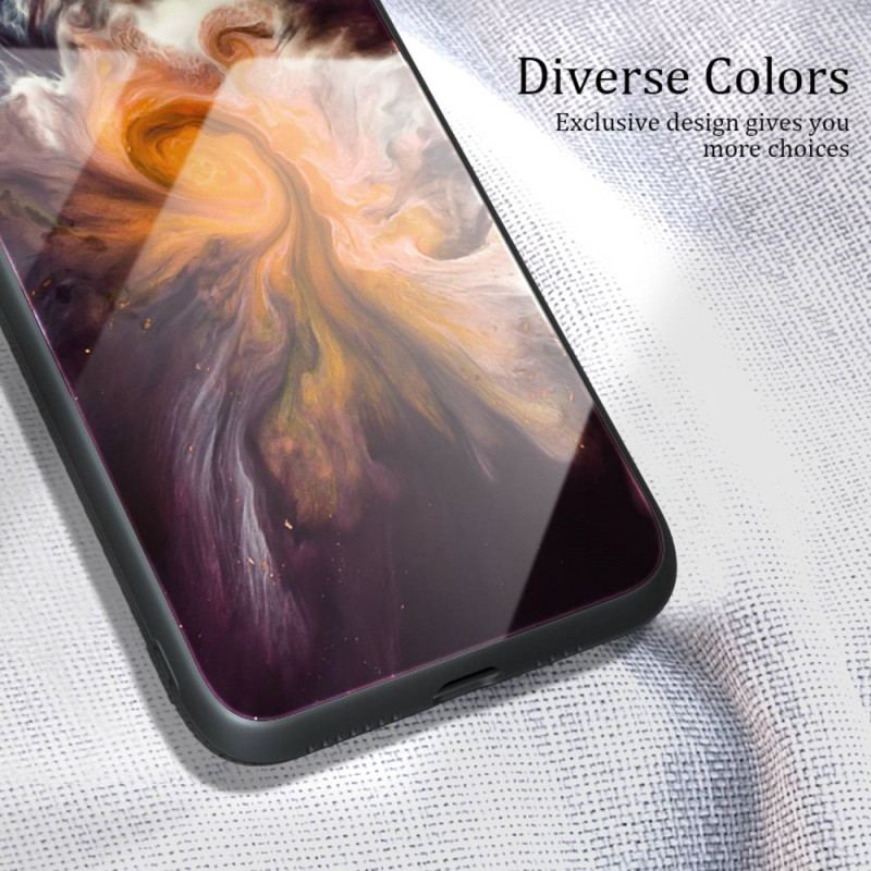 Capa Para iPhone 14 Pro Vidro Temperado De Cores De Mármore