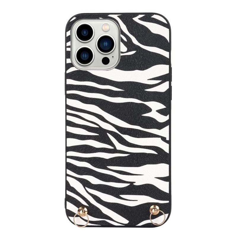 Capa Para iPhone 14 Pro Zebra Com Alça De Ombro