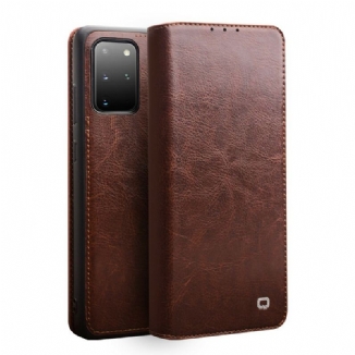 Capa De Celular Para Samsung Galaxy S20 Plus / S20 Plus 5G Flip Couro Genuíno Qialino