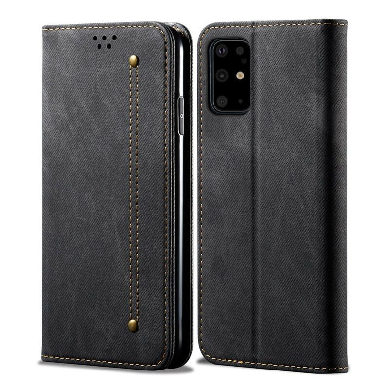 Capa De Celular Para Samsung Galaxy S20 Plus / S20 Plus 5G Flip Tecido Jeans