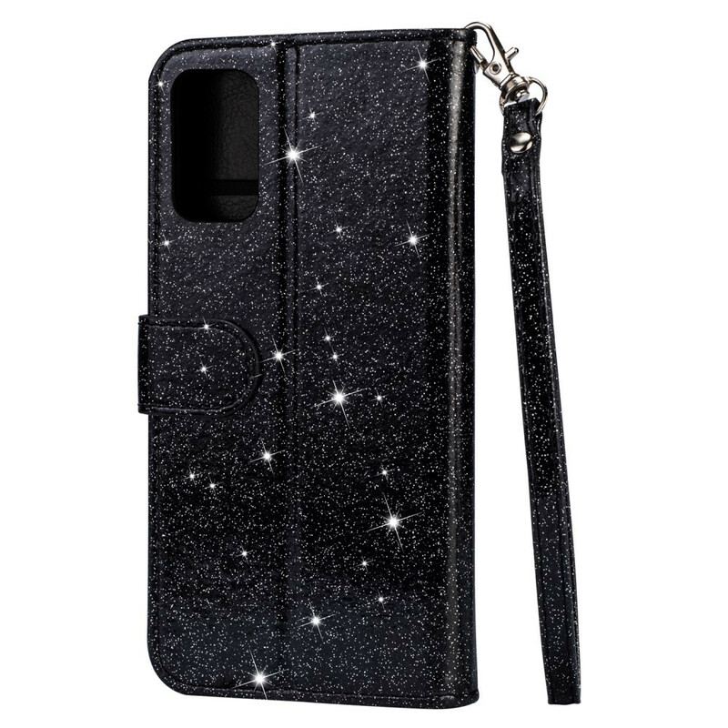 Capa De Couro Para Samsung Galaxy S20 Plus / S20 Plus 5G Bolsa De Moedas Glitter