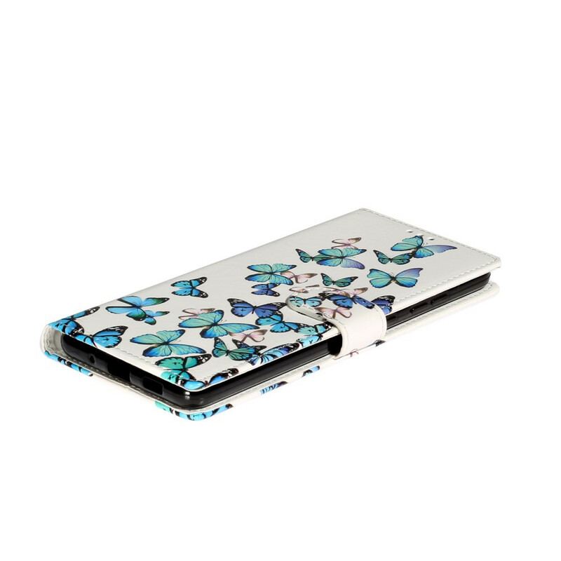 Capa De Couro Para Samsung Galaxy S20 Plus / S20 Plus 5G Borboletas De Design