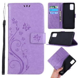 Capa De Couro Para Samsung Galaxy S20 Plus / S20 Plus 5G Borboletas Encantadas