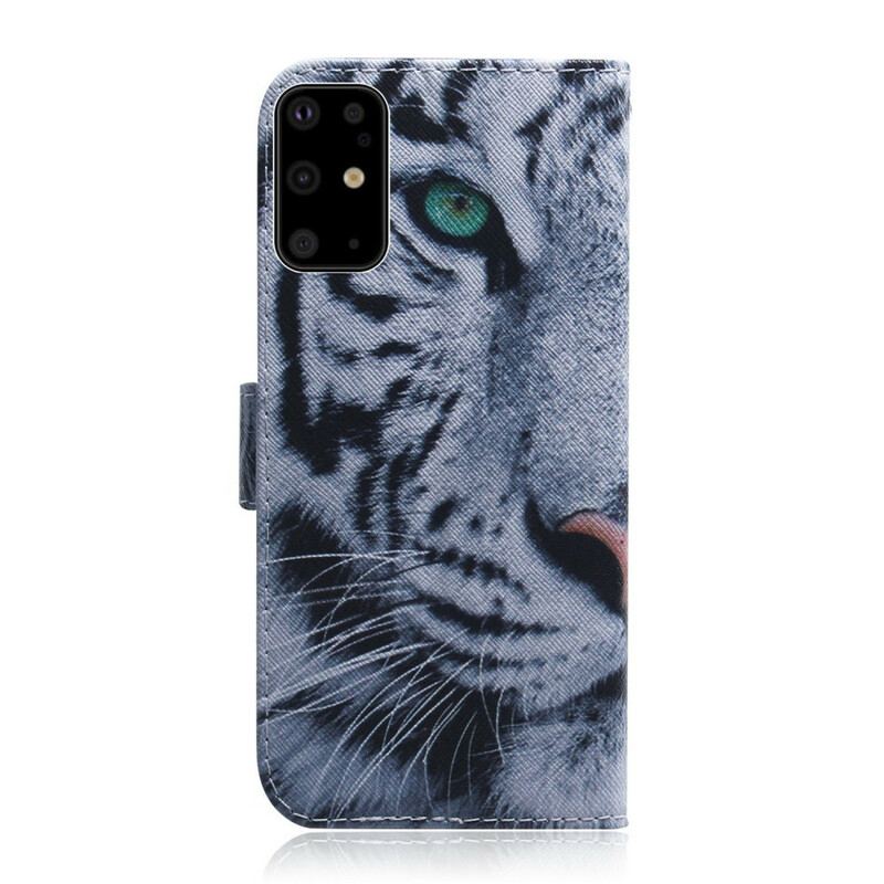 Capa De Couro Para Samsung Galaxy S20 Plus / S20 Plus 5G Cara De Tigre