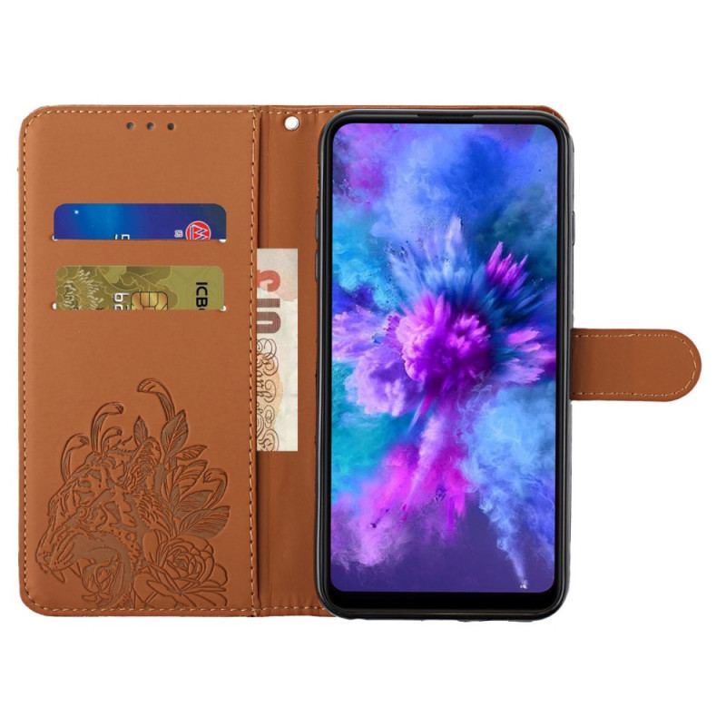 Capa De Couro Para Samsung Galaxy S20 Plus / S20 Plus 5G De Cordão Tigre Barroco Strappy