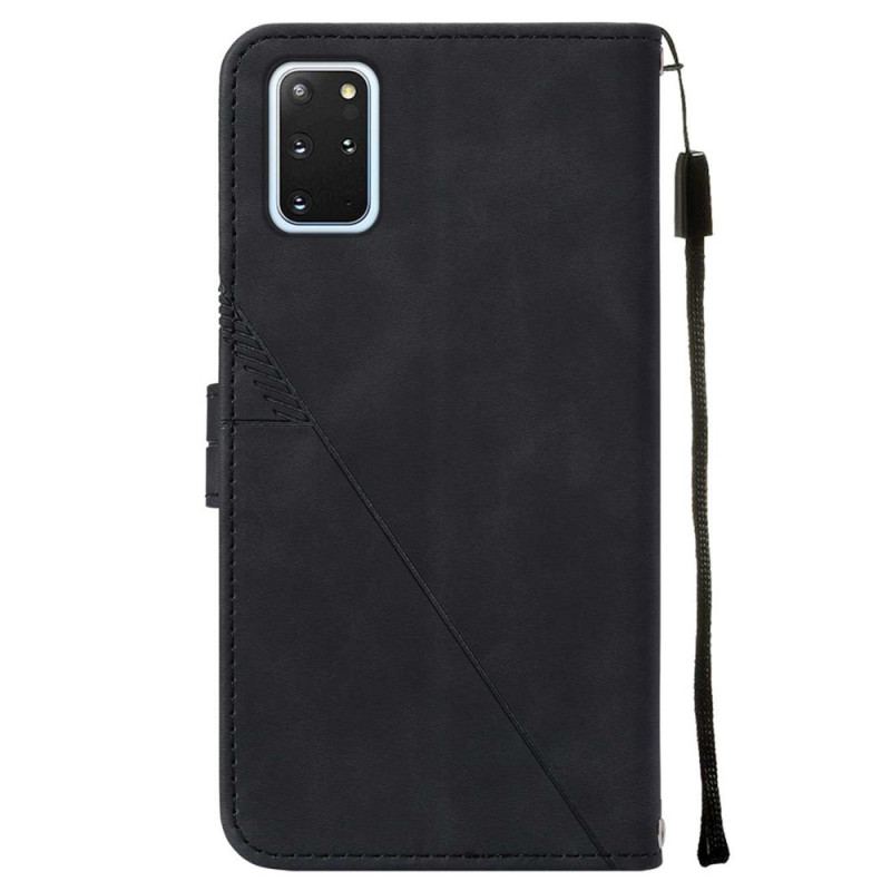 Capa De Couro Para Samsung Galaxy S20 Plus / S20 Plus 5G Efeito Couro Pirâmide