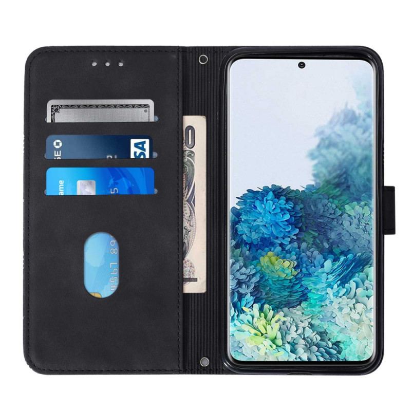 Capa De Couro Para Samsung Galaxy S20 Plus / S20 Plus 5G Efeito Couro Pirâmide