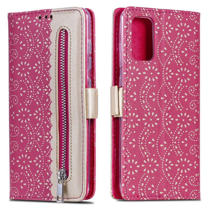 Capa De Couro Para Samsung Galaxy S20 Plus / S20 Plus 5G Porta Moedas Rendado