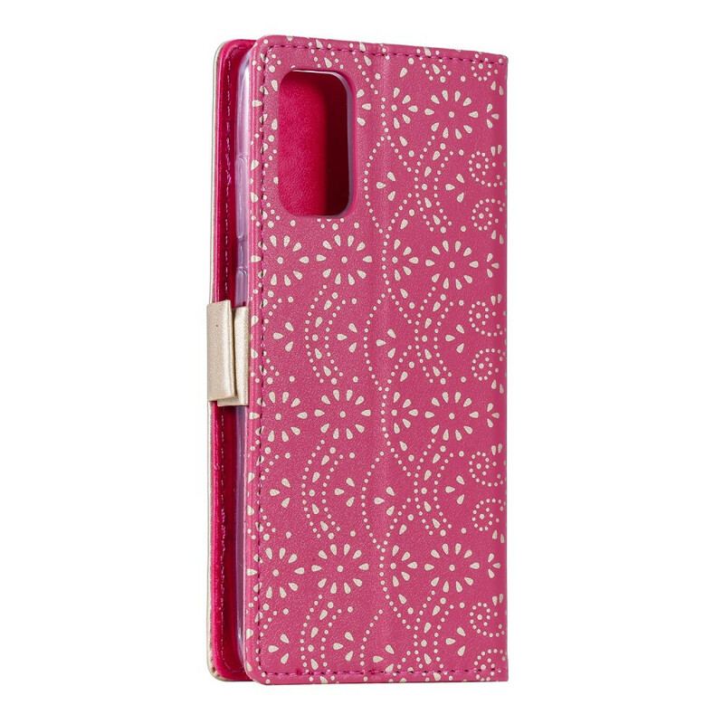 Capa De Couro Para Samsung Galaxy S20 Plus / S20 Plus 5G Porta Moedas Rendado