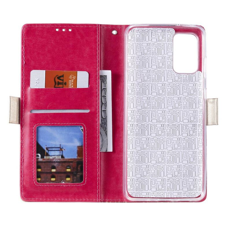 Capa De Couro Para Samsung Galaxy S20 Plus / S20 Plus 5G Porta Moedas Rendado