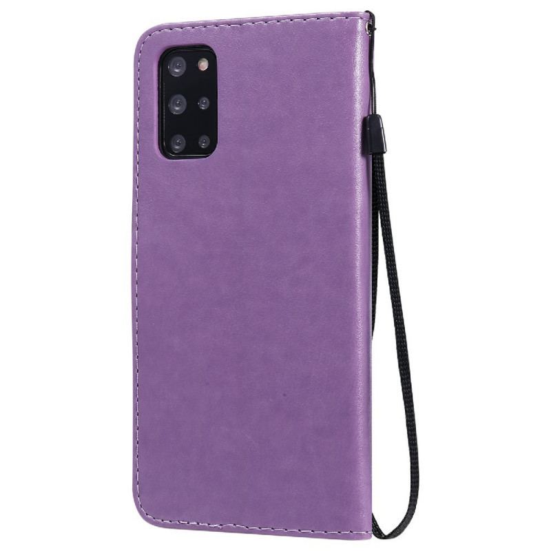 Capa Em Pele Para Samsung Galaxy S20 Plus / S20 Plus 5G De Cordão Gato E Abelha Com Cordão