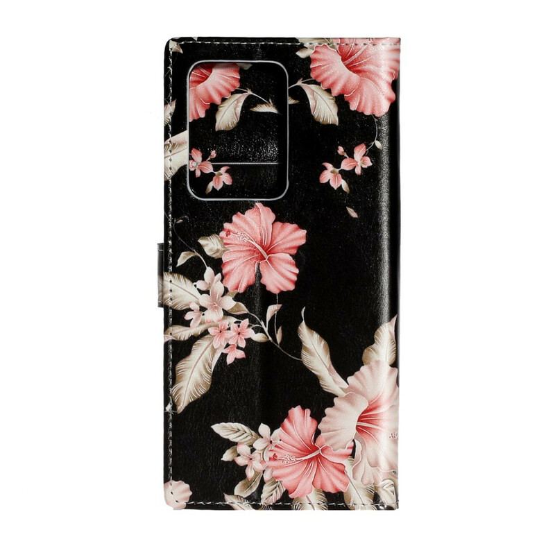 Capa Em Pele Para Samsung Galaxy S20 Plus / S20 Plus 5G Flores De Designer