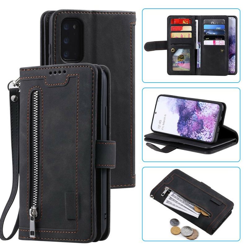 Capa Flip Para Samsung Galaxy S20 Plus / S20 Plus 5G Bolso Com Contornos Reforçados