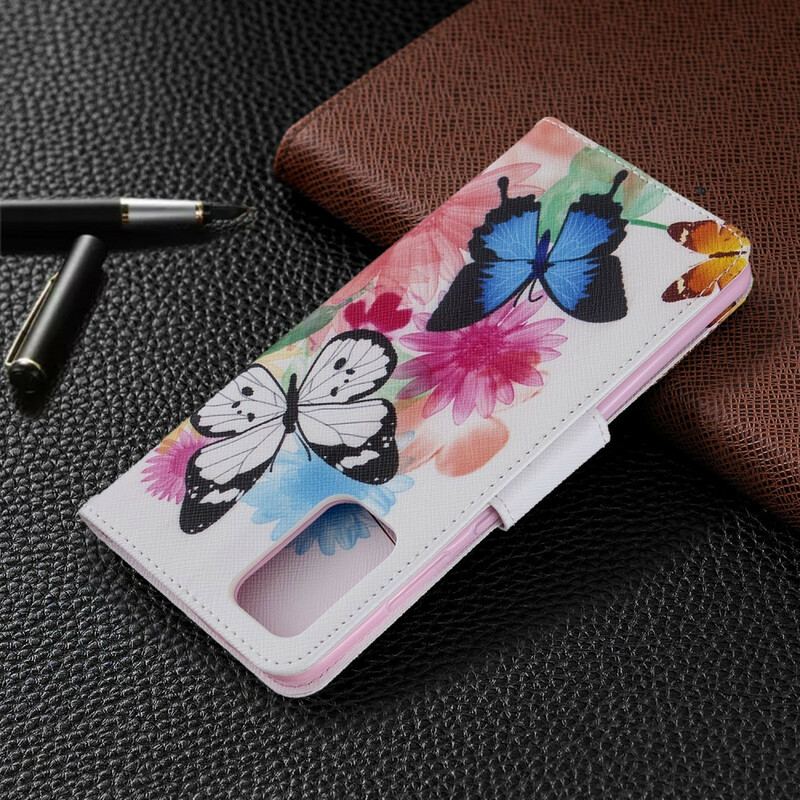 Capa Flip Para Samsung Galaxy S20 Plus / S20 Plus 5G Borboletas E Flores Pintadas