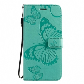 Capa Flip Para Samsung Galaxy S20 Plus / S20 Plus 5G De Cordão Borboletas Gigantes