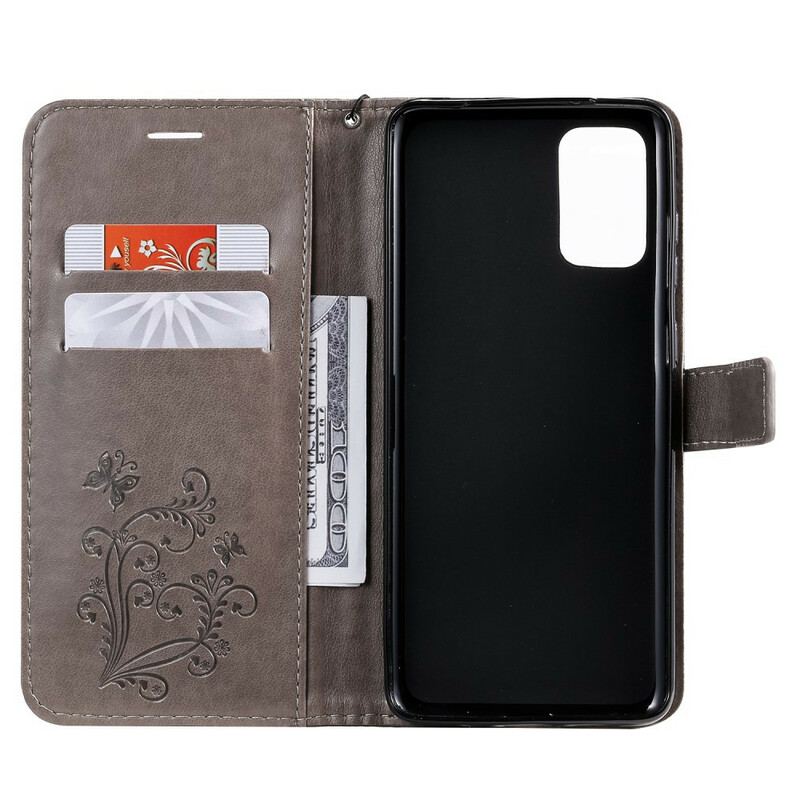 Capa Flip Para Samsung Galaxy S20 Plus / S20 Plus 5G De Cordão Borboletas Gigantes