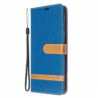 Capa Flip Para Samsung Galaxy S20 Plus / S20 Plus 5G De Cordão Correia Efeito Tecido E Couro