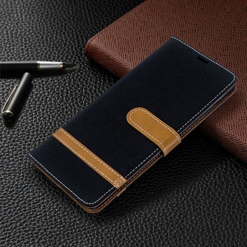 Capa Flip Para Samsung Galaxy S20 Plus / S20 Plus 5G De Cordão Correia Efeito Tecido E Couro