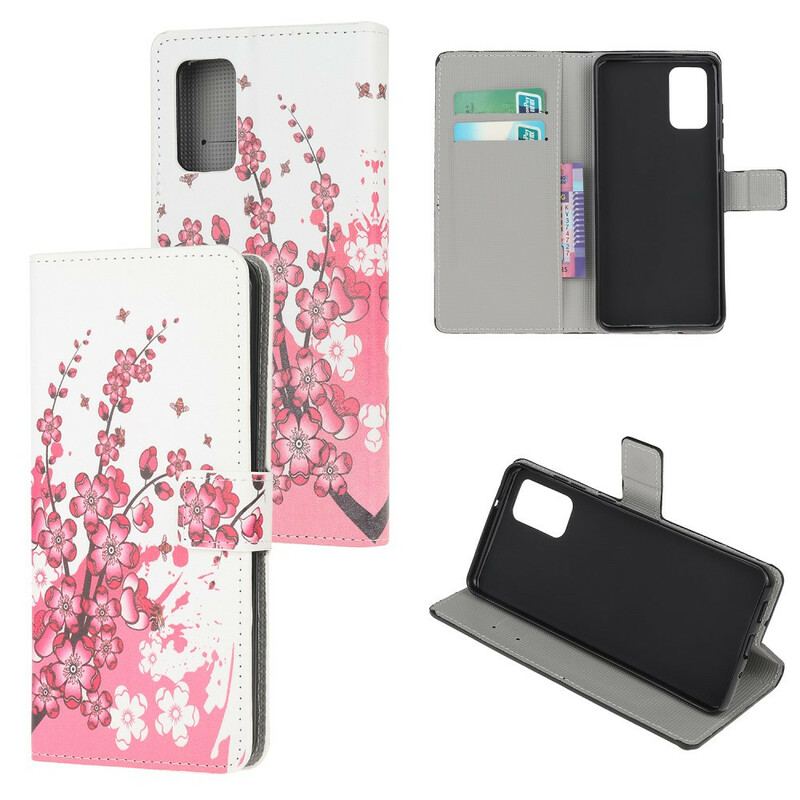 Capa Flip Para Samsung Galaxy S20 Plus / S20 Plus 5G Flores Tropicais