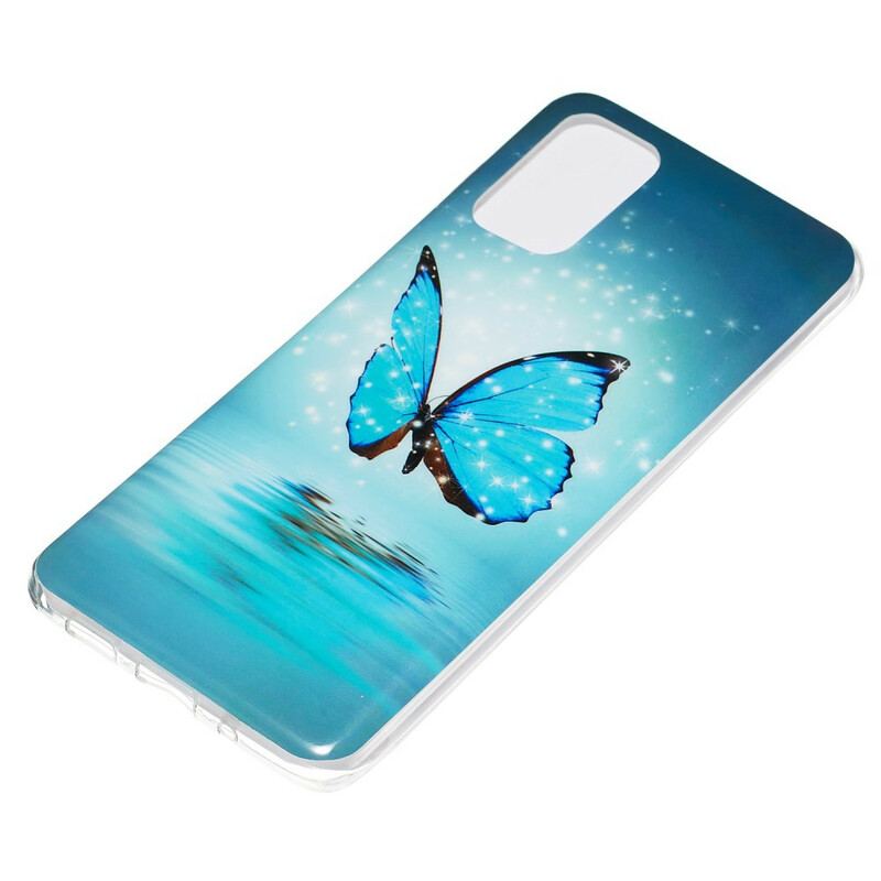 Capa Para Samsung Galaxy S20 Plus / S20 Plus 5G Borboleta Azul Fluorescente