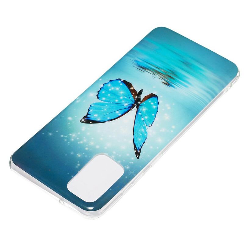 Capa Para Samsung Galaxy S20 Plus / S20 Plus 5G Borboleta Azul Fluorescente