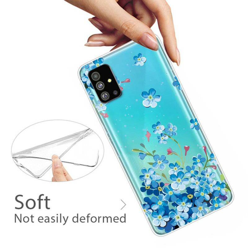 Capa Para Samsung Galaxy S20 Plus / S20 Plus 5G Flores Azuis