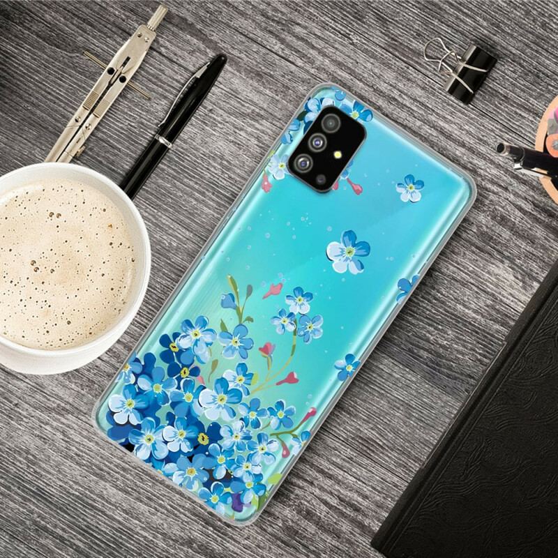 Capa Para Samsung Galaxy S20 Plus / S20 Plus 5G Flores Azuis