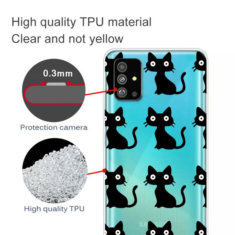 Capa Para Samsung Galaxy S20 Plus / S20 Plus 5G Vários Gatos Pretos