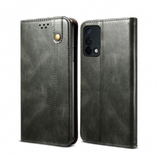 Capa De Celular Para Oppo A74 4G Flip Couro Sintético Encerado