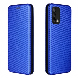 Capa De Celular Para Oppo A74 4G Flip Fibra De Carbono