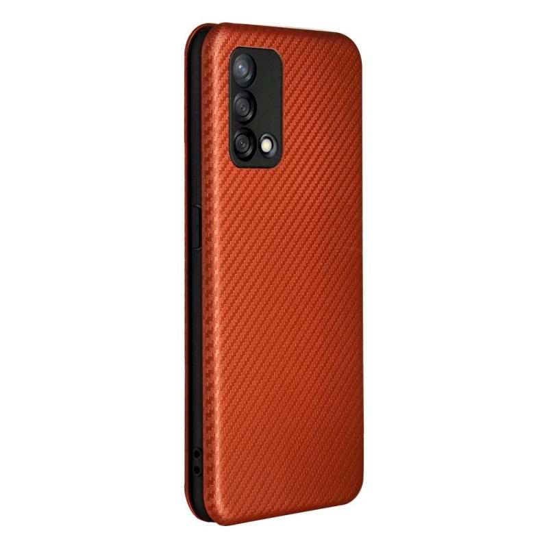 Capa De Celular Para Oppo A74 4G Flip Fibra De Carbono