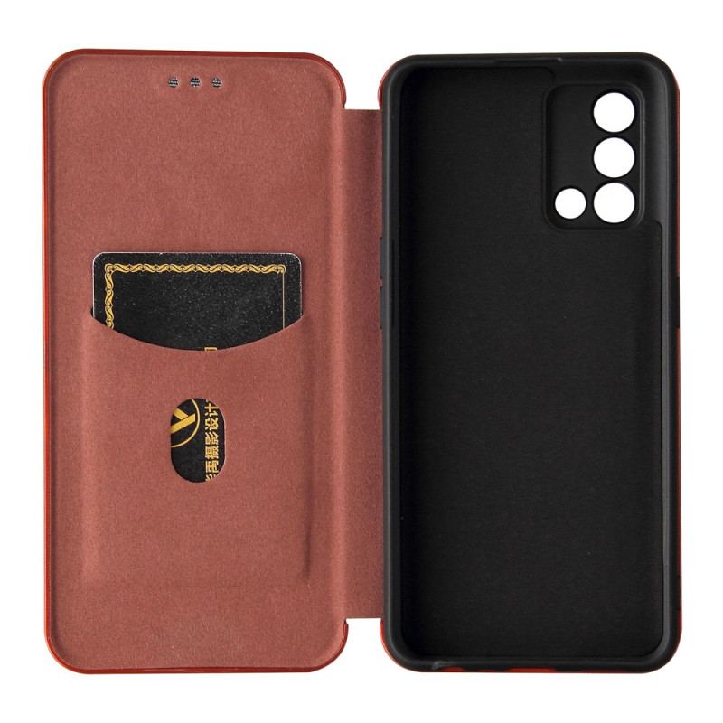 Capa De Celular Para Oppo A74 4G Flip Fibra De Carbono