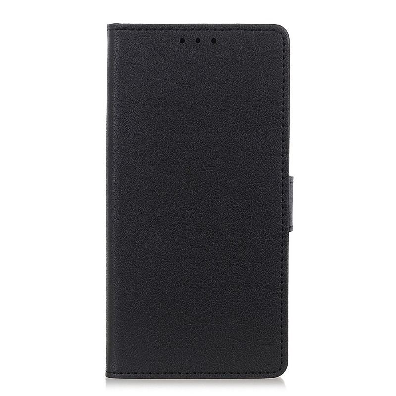 Capa De Couro Para Oppo A74 4G Efeito Couro Brilhante Simples