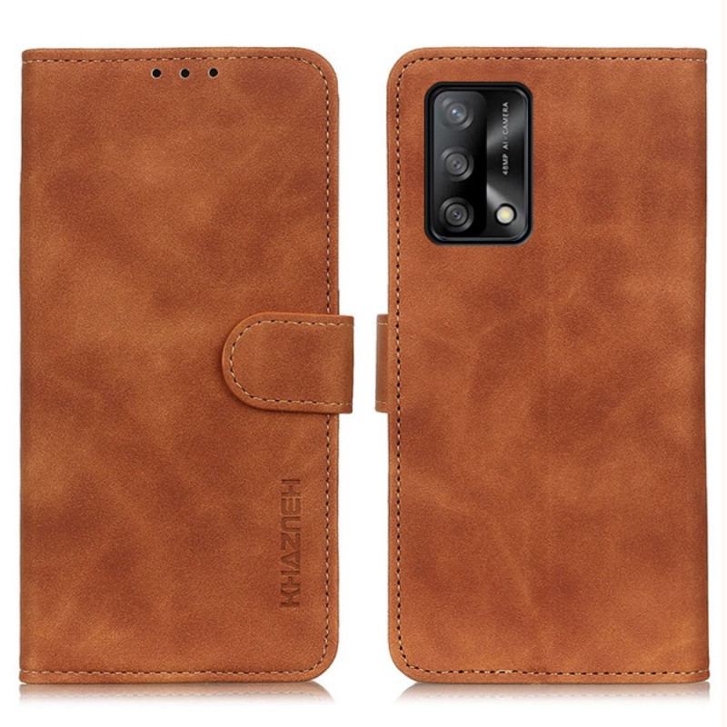 Capa De Couro Para Oppo A74 4G Efeito Couro Vintage Khazneh