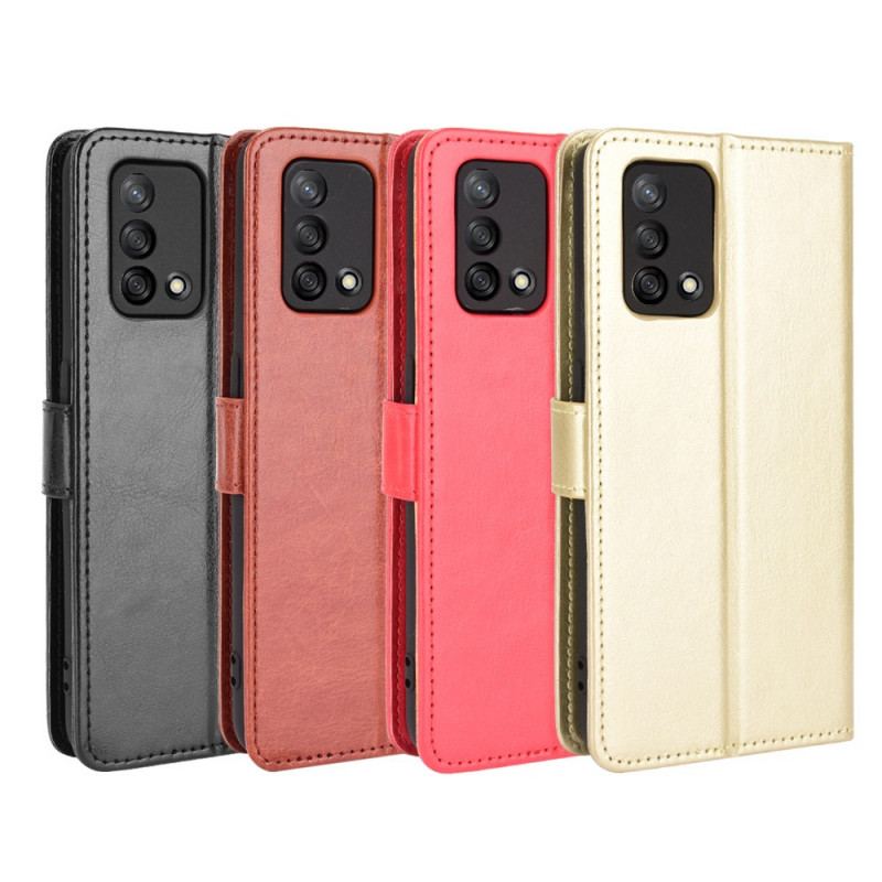 Capa De Couro Para Oppo A74 4G Couro Falso Chamativo